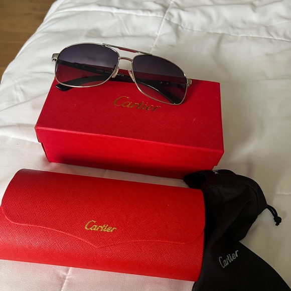 Cartier Women\'s Sunglasses - Black and Gold